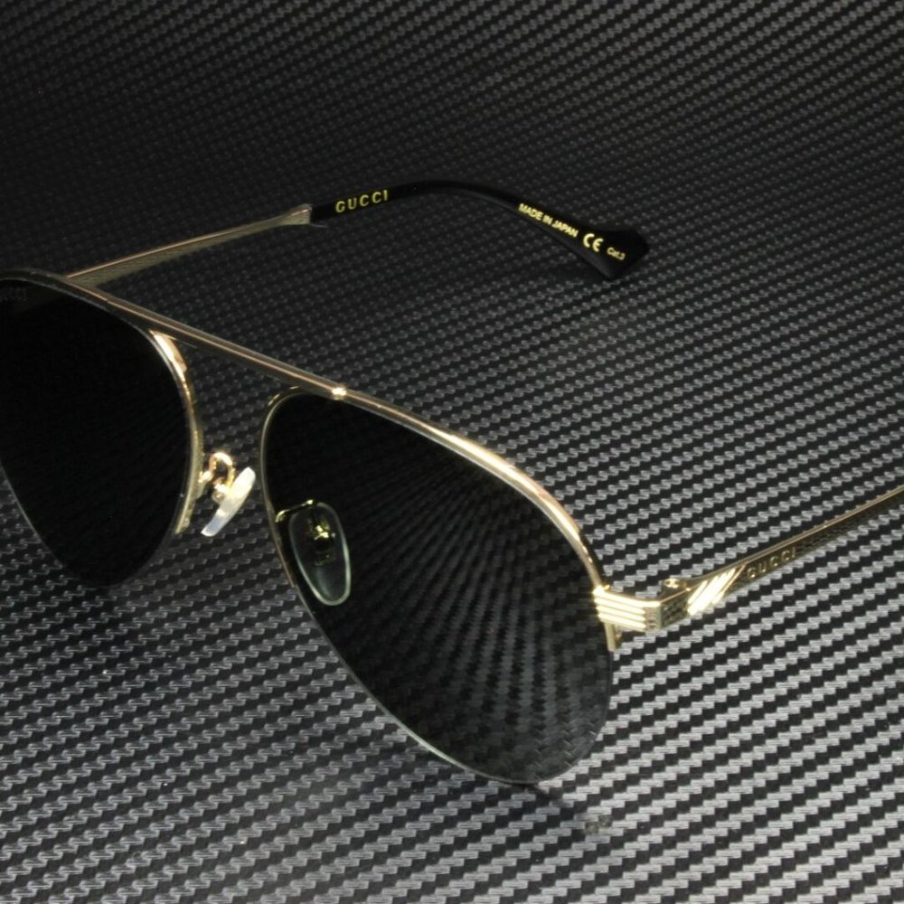 Gucci Gold Black 58mm Sunglasses
